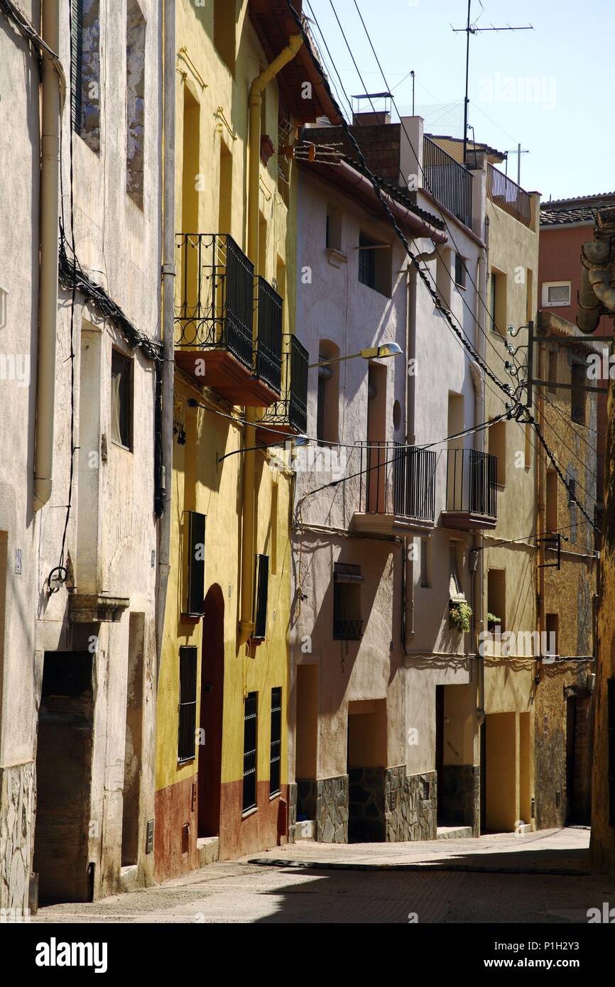 Spanien - Katalonien - Alt Camp (Bezirk) - TARRAGONA. Pont d'Armentera; Carrer/Calle del'Raval Nou". Stockfoto