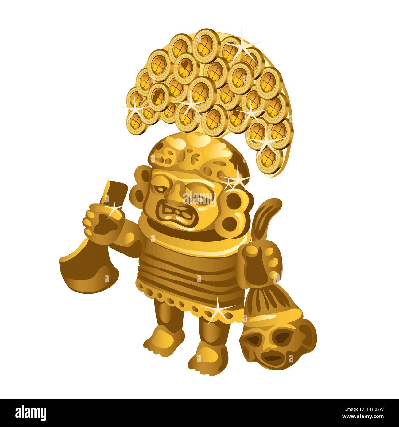 Inka indische Ritual Figurine aus Gold, ein Symbol für die Opfer ist ...