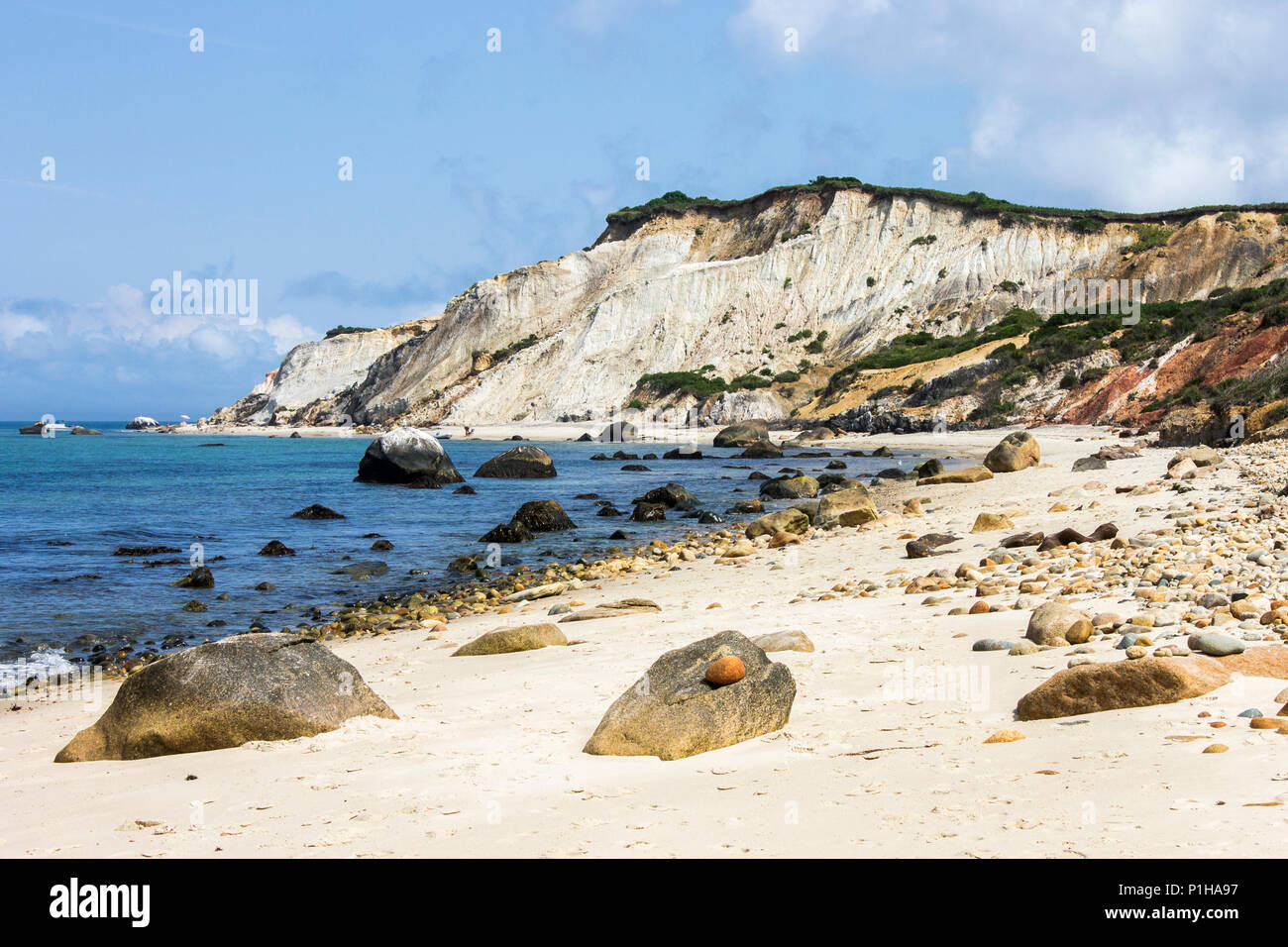 Martha's Vineyard, Massachusetts. Blick auf die Gay Kopf Klippen von Ton, der sich auf die Stadt Aquinnah westlichste Teil der Insel Martha's Vi. Stockfoto