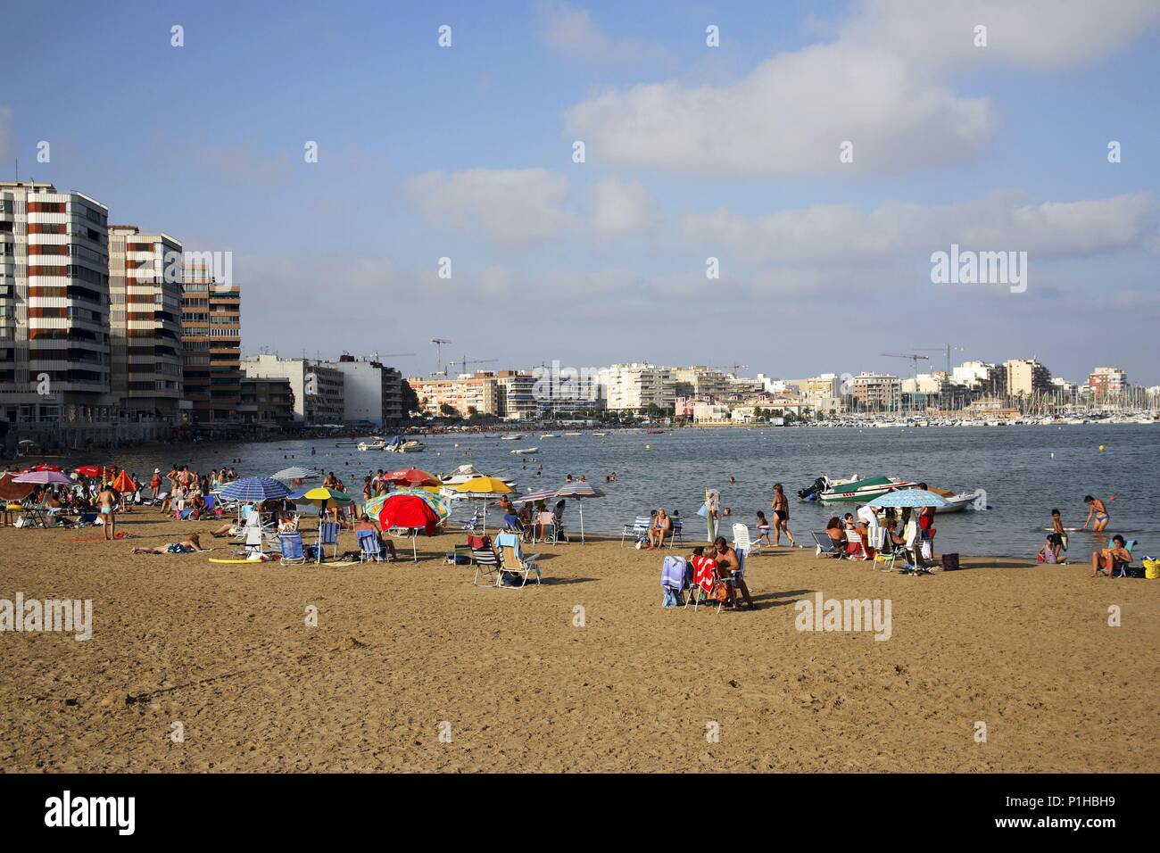 Spanien - Valencia autonome Region - Baix Segura (Kreis) - Alicante. Torrevieja; Playa de Poniente. Stockfoto