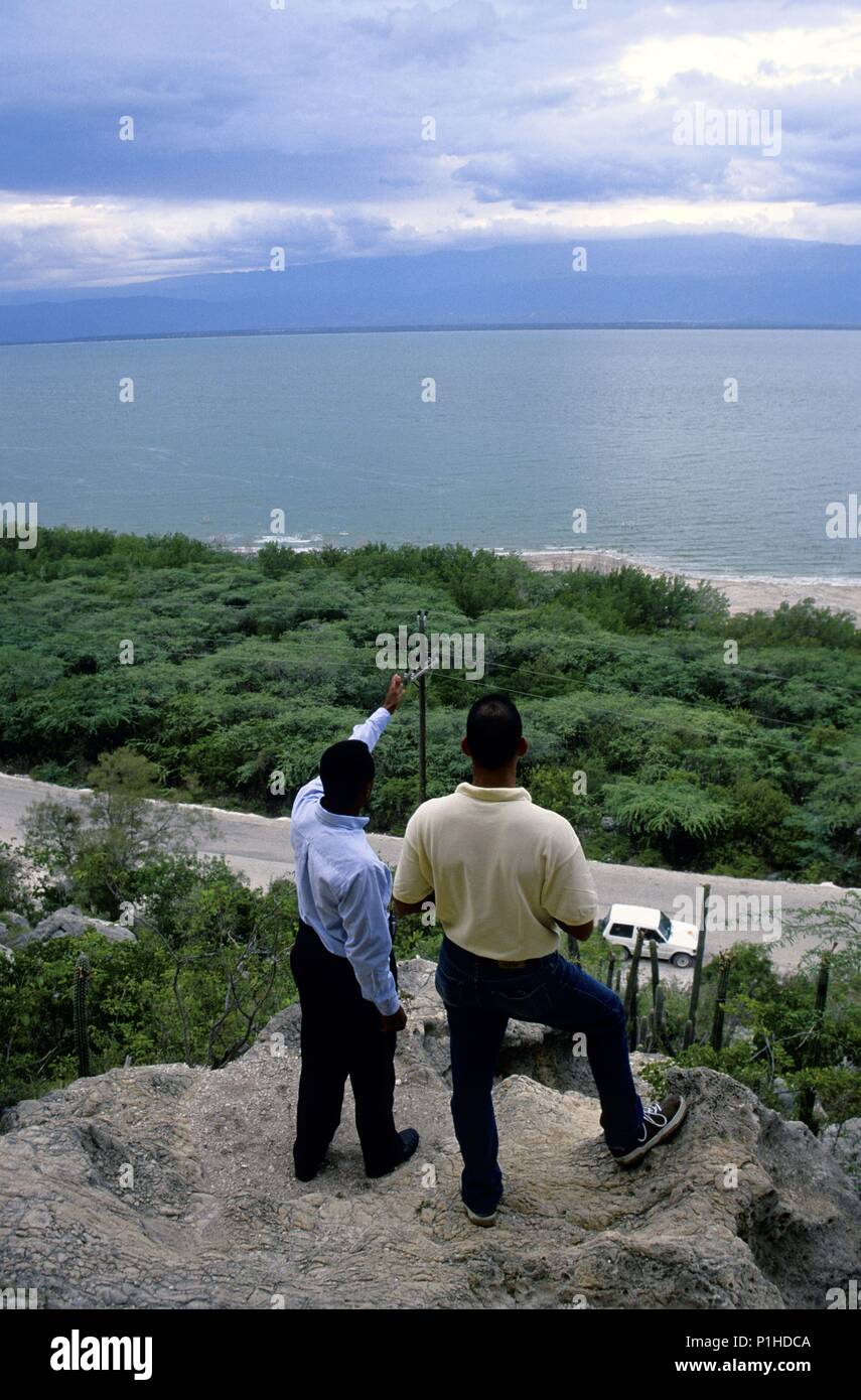 Lago Enriquillo, Vista desde el Norte ("Las Caritas") (Provincia de Bahoruco). Stockfoto