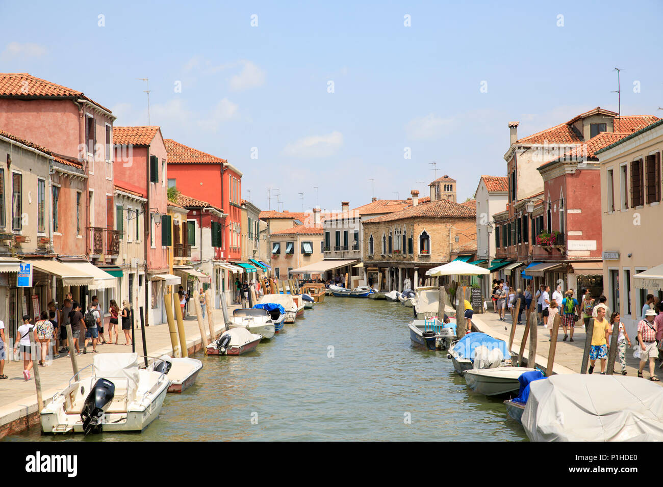 Fondamenta dei Vetrai & Fondamenta Manin, Murano, Venedig, Italien. Stockfoto