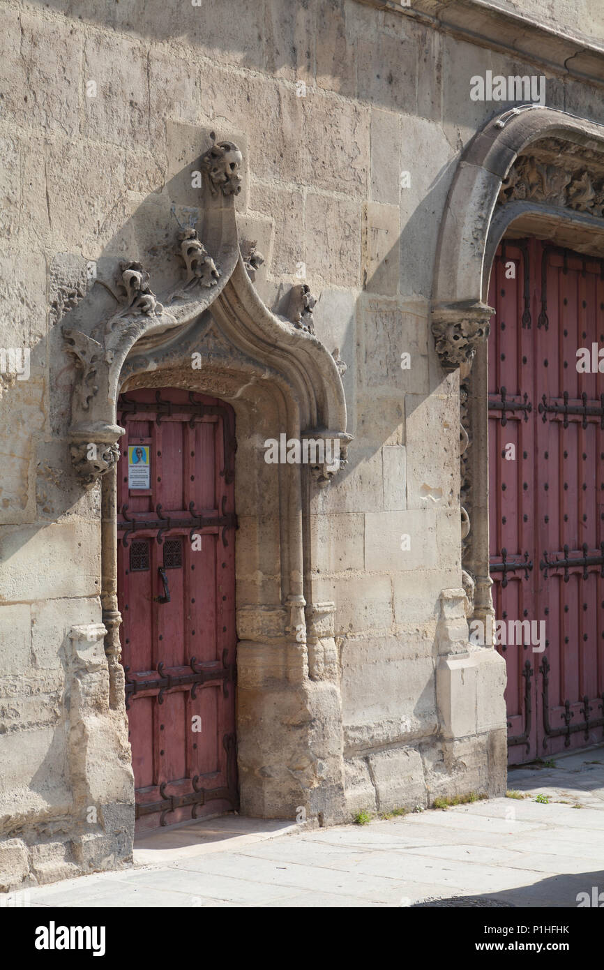 Eingang. Musée de Cluny - Musée National du Moyen Âge ist ein Museum in Paris, Frankreich. Stockfoto