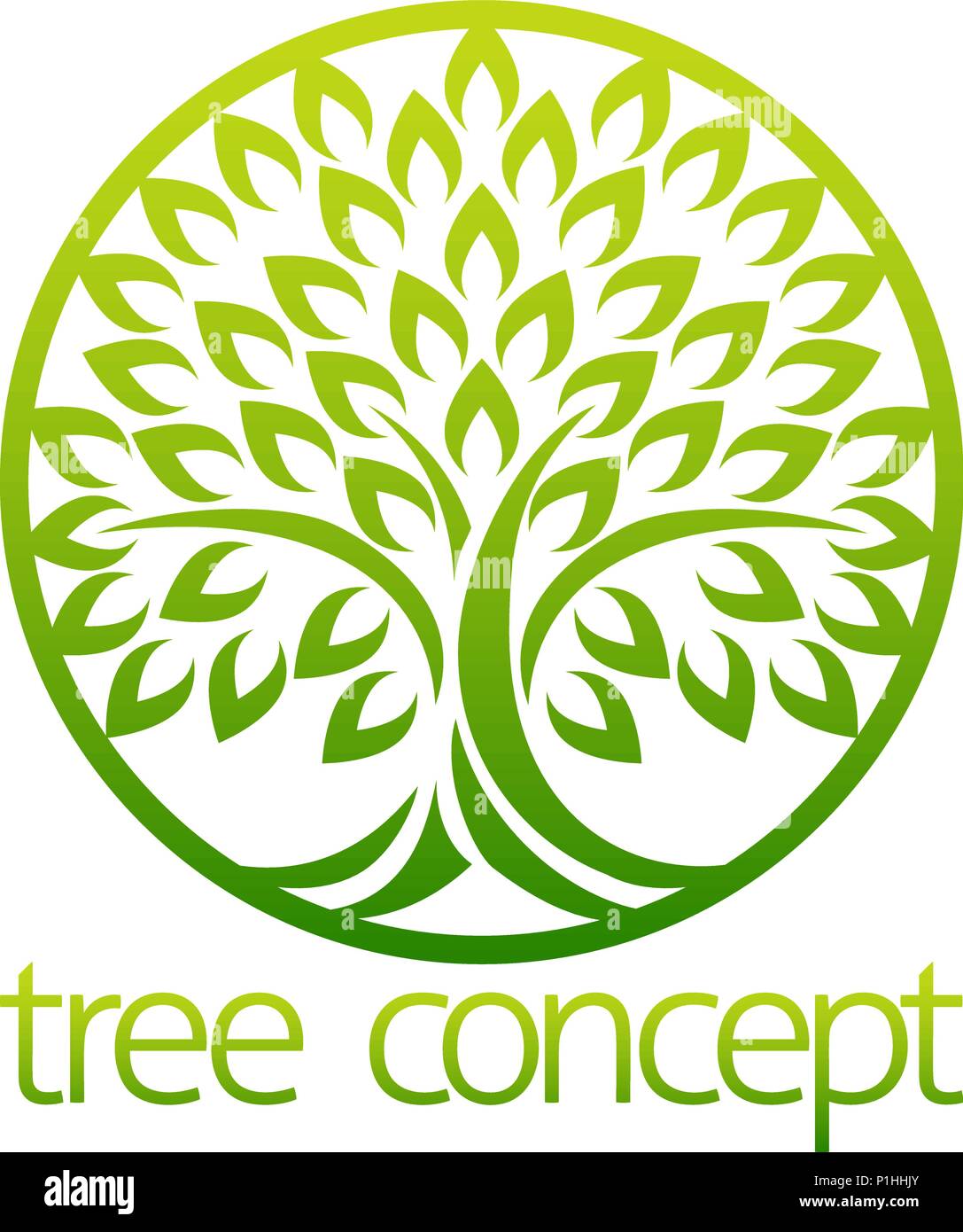 Baum Symbol Konzept Kreis Stock Vektor
