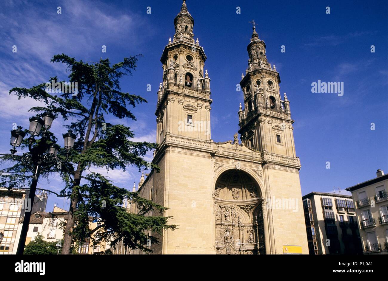 Logroño, Concatedral de Santa María de la Redonda. Stockfoto