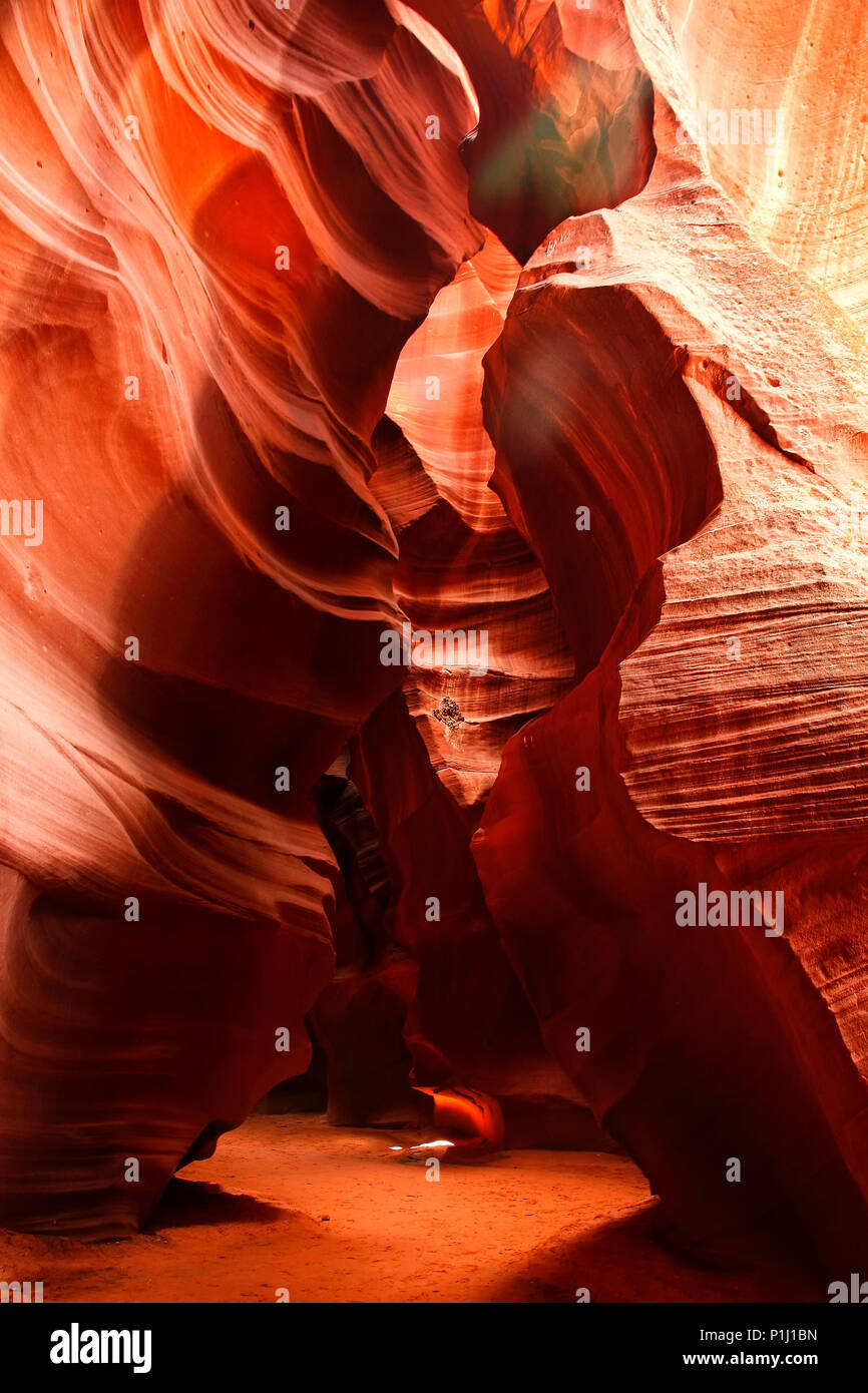 Bunte Muster von Navajo Sandstein aus Slot Canyons Page Arizona 4. Stockfoto