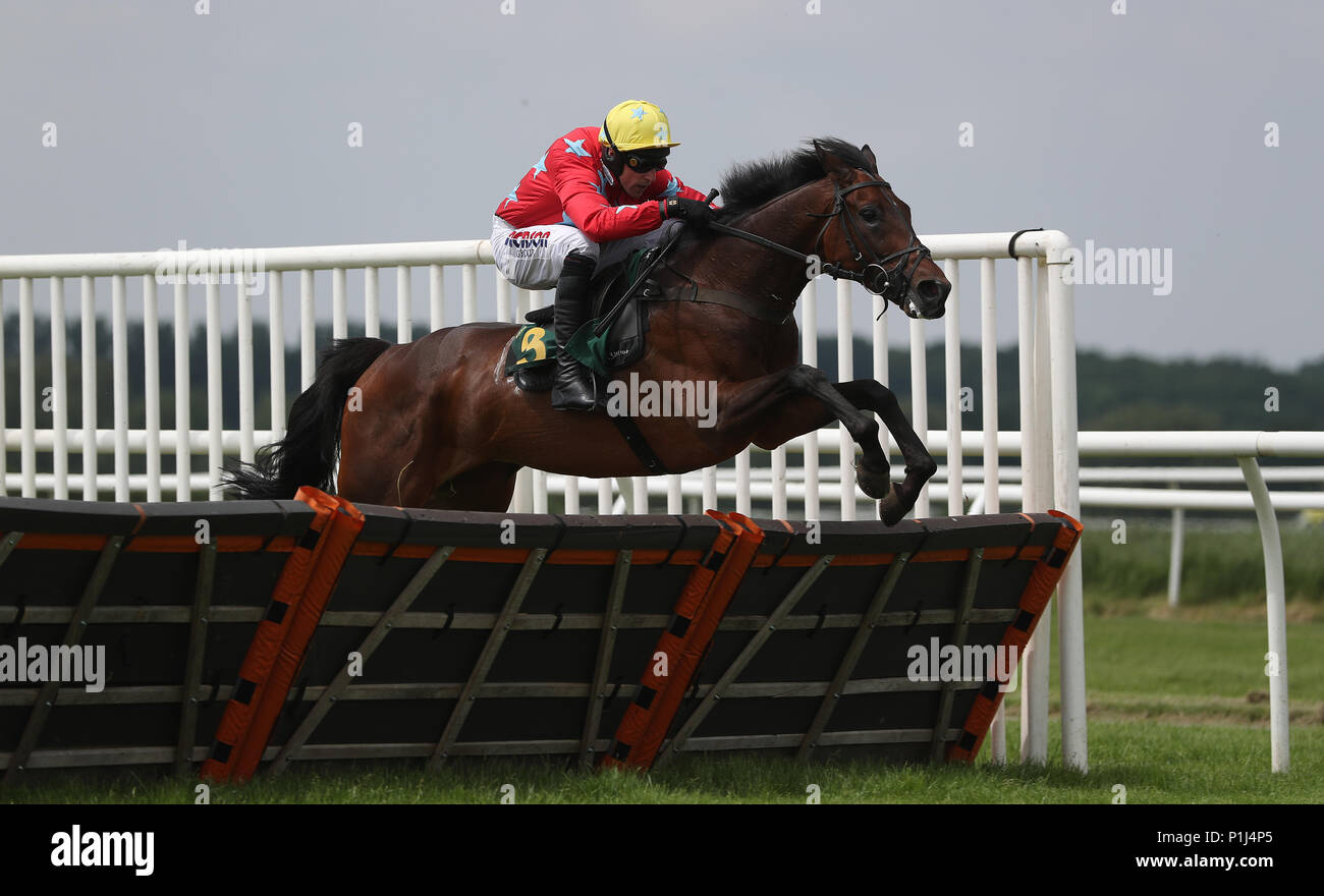 Fair Berg geritten von Harry Skelton im Bangor Wette Maiden Hürde in Bangor on Dee Pferderennbahn. PRESS ASSOCIATION Foto. Bild Datum: Dienstag, den 5. Juni 2018. Siehe PA Geschichte RACING Bangor. Foto: David Davies/PA-Kabel Stockfoto