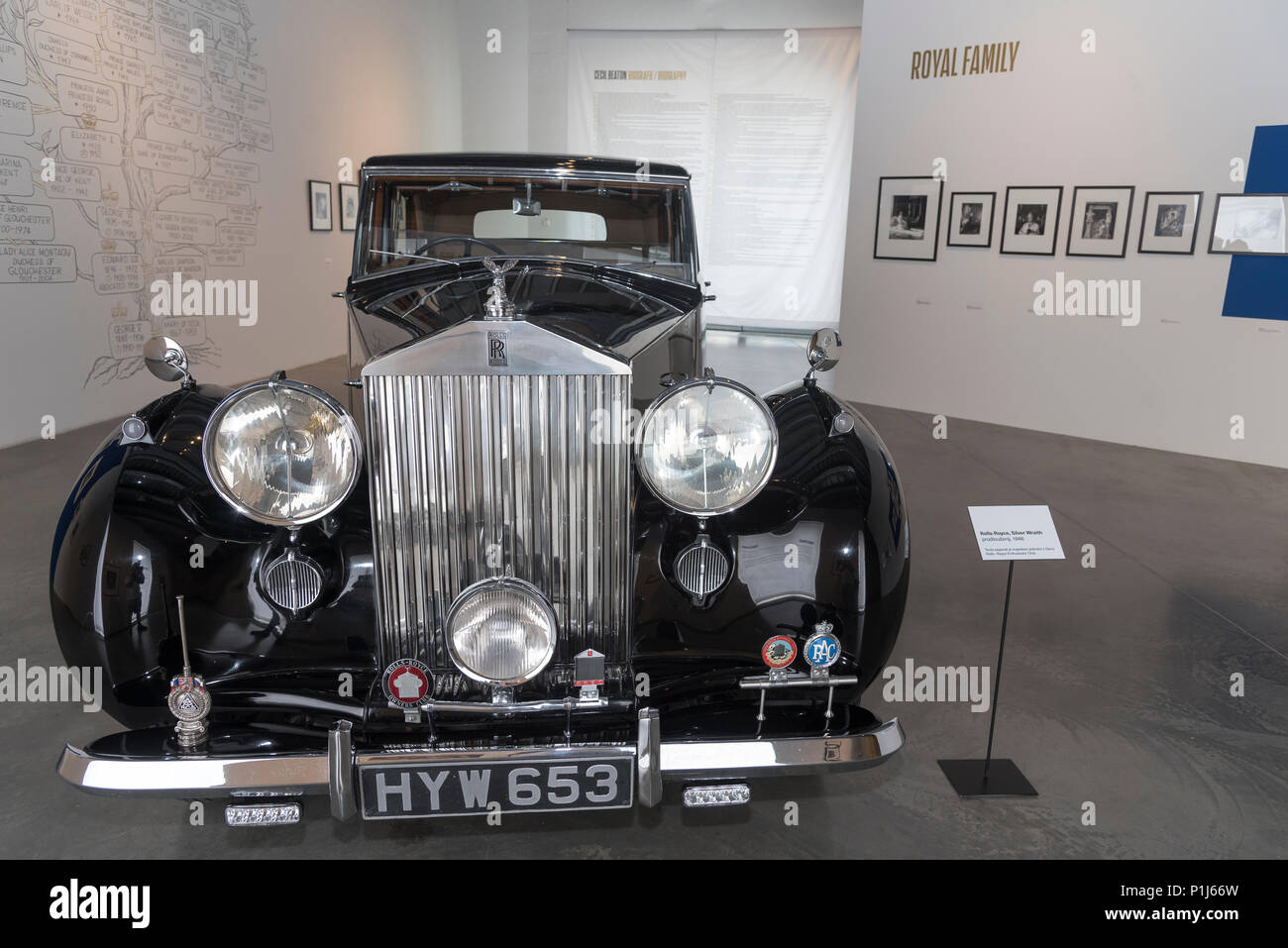 Ausstellung der Werke von renommierten Fotografen Cecil Beaton, Rolls-Royce Silver Wraith 1946 Stockfoto