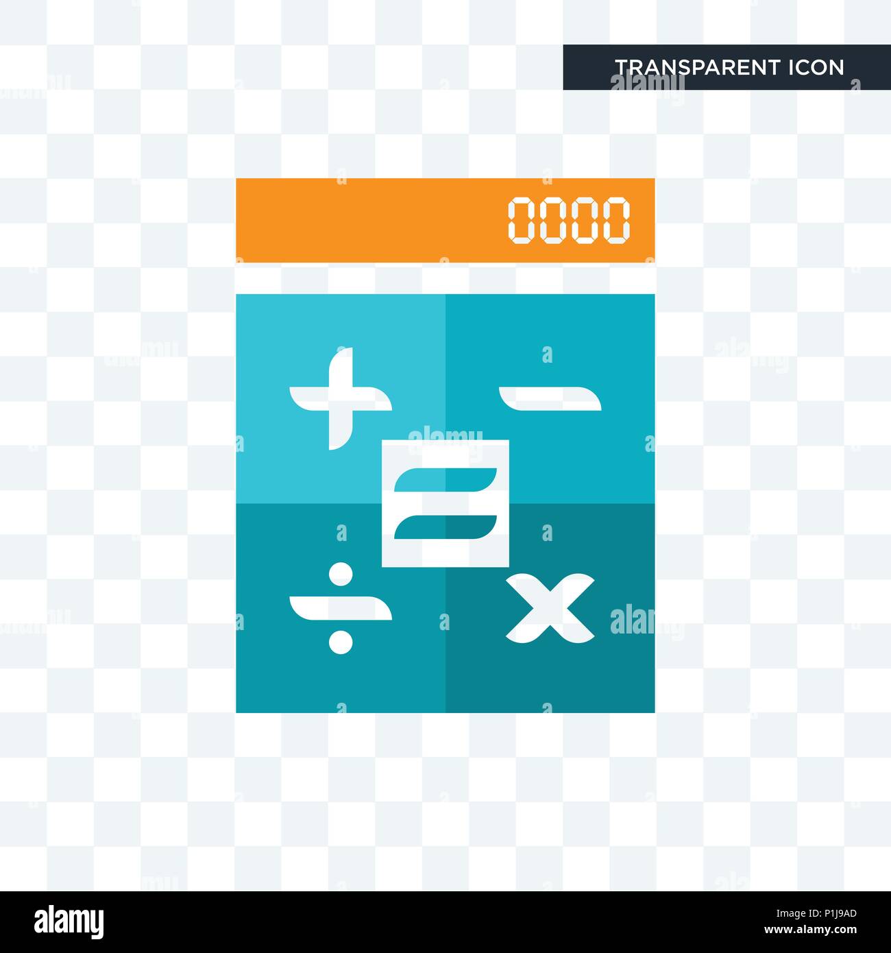 Taschenrechner vektor Icon auf transparentem Hintergrund isoliert, Rechner logo Konzept Stock Vektor