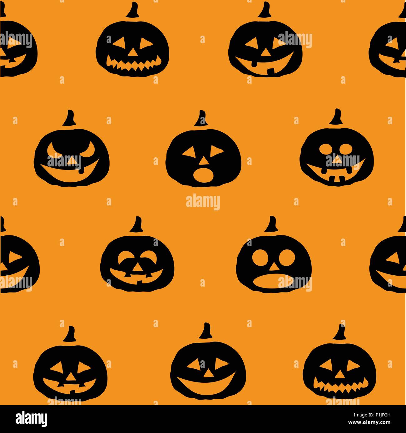 Halloween Pumpkins Wallpaper, Grußkarte Stock Vektor