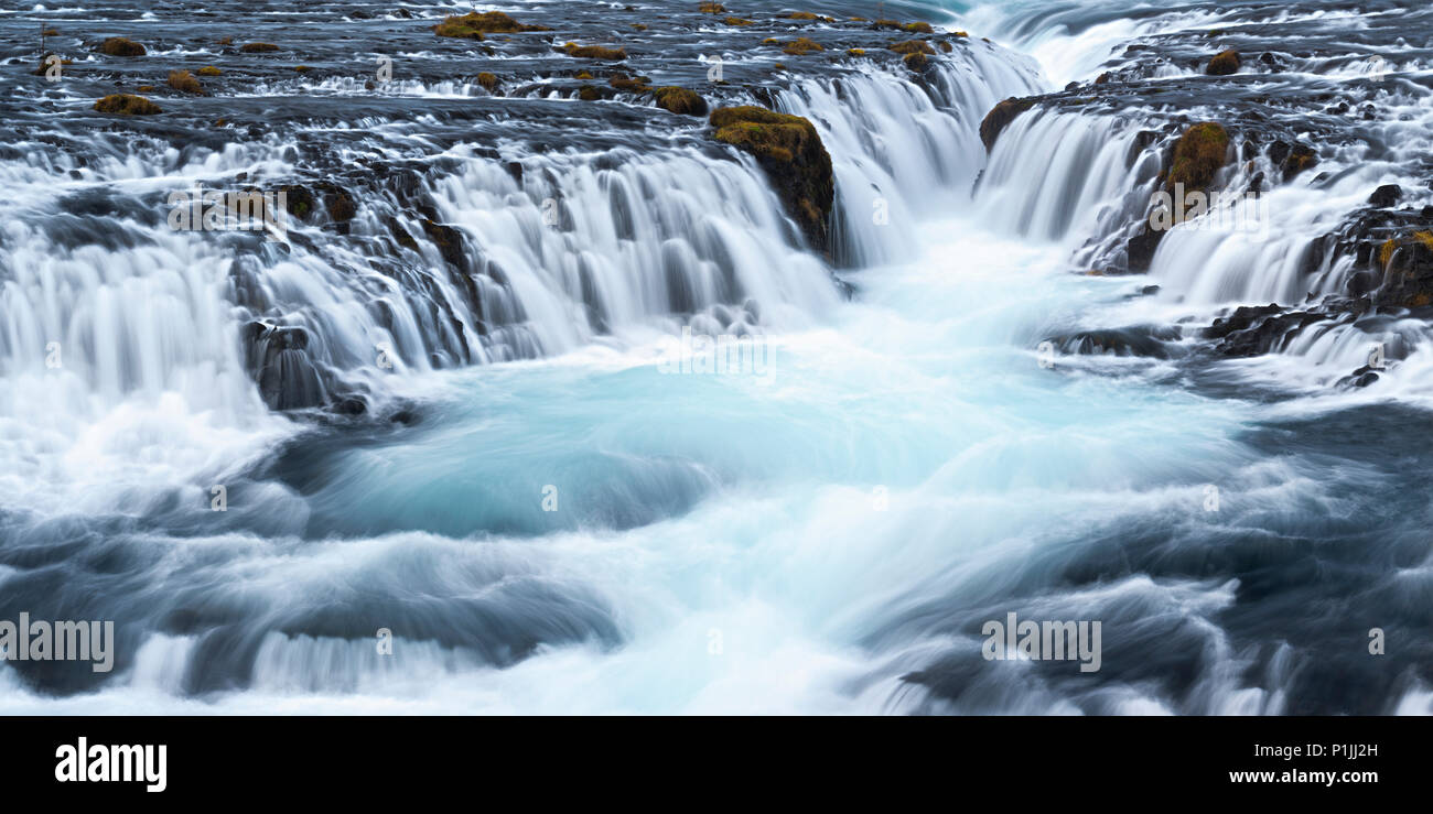 Bruarfoss, Brekkuskógur, Island Stockfoto