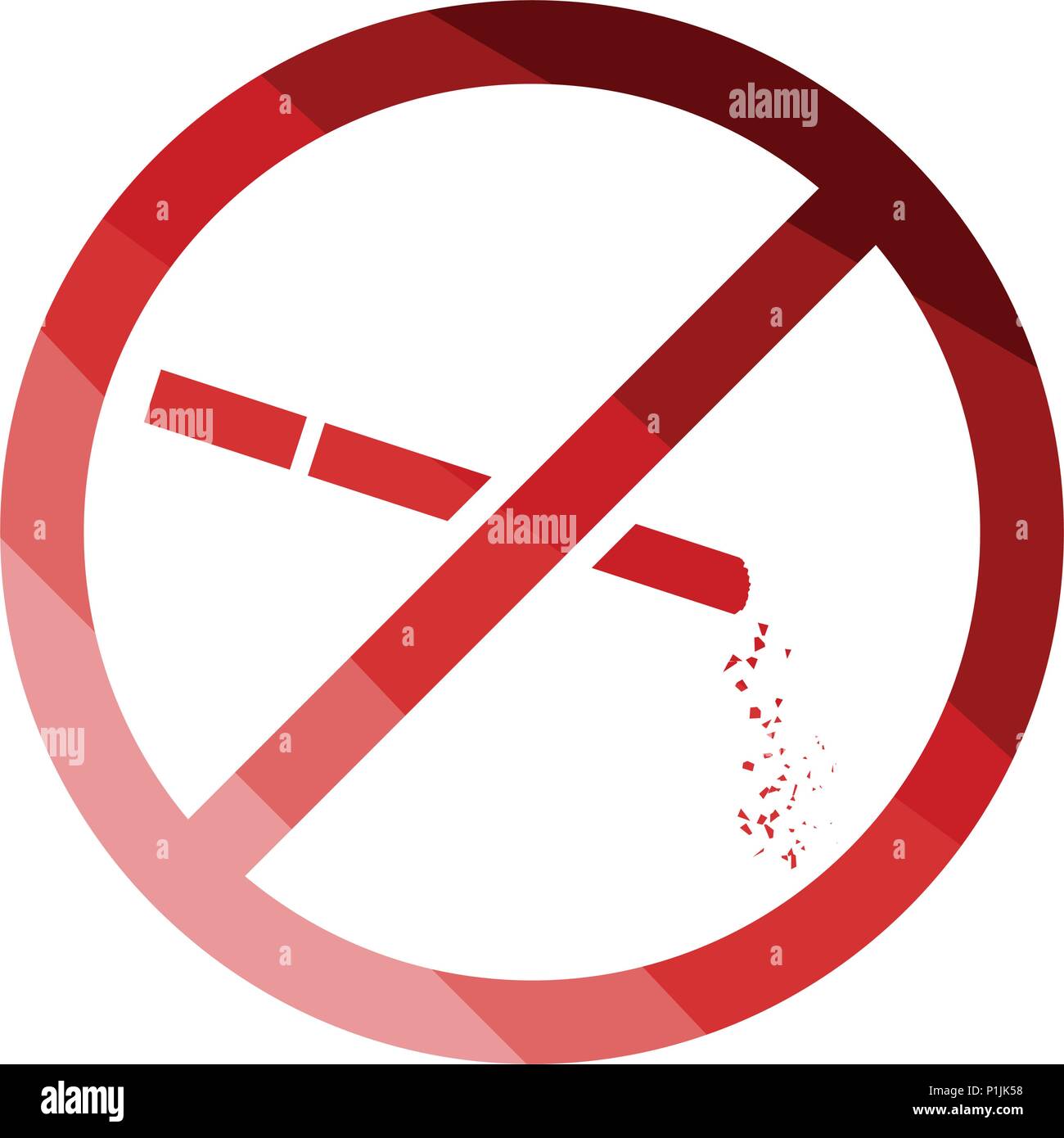 Piktrogram Rauchen Verboten Rauchen verboten, Symbol. Flache Farbgestaltung. Vector Illustration ...