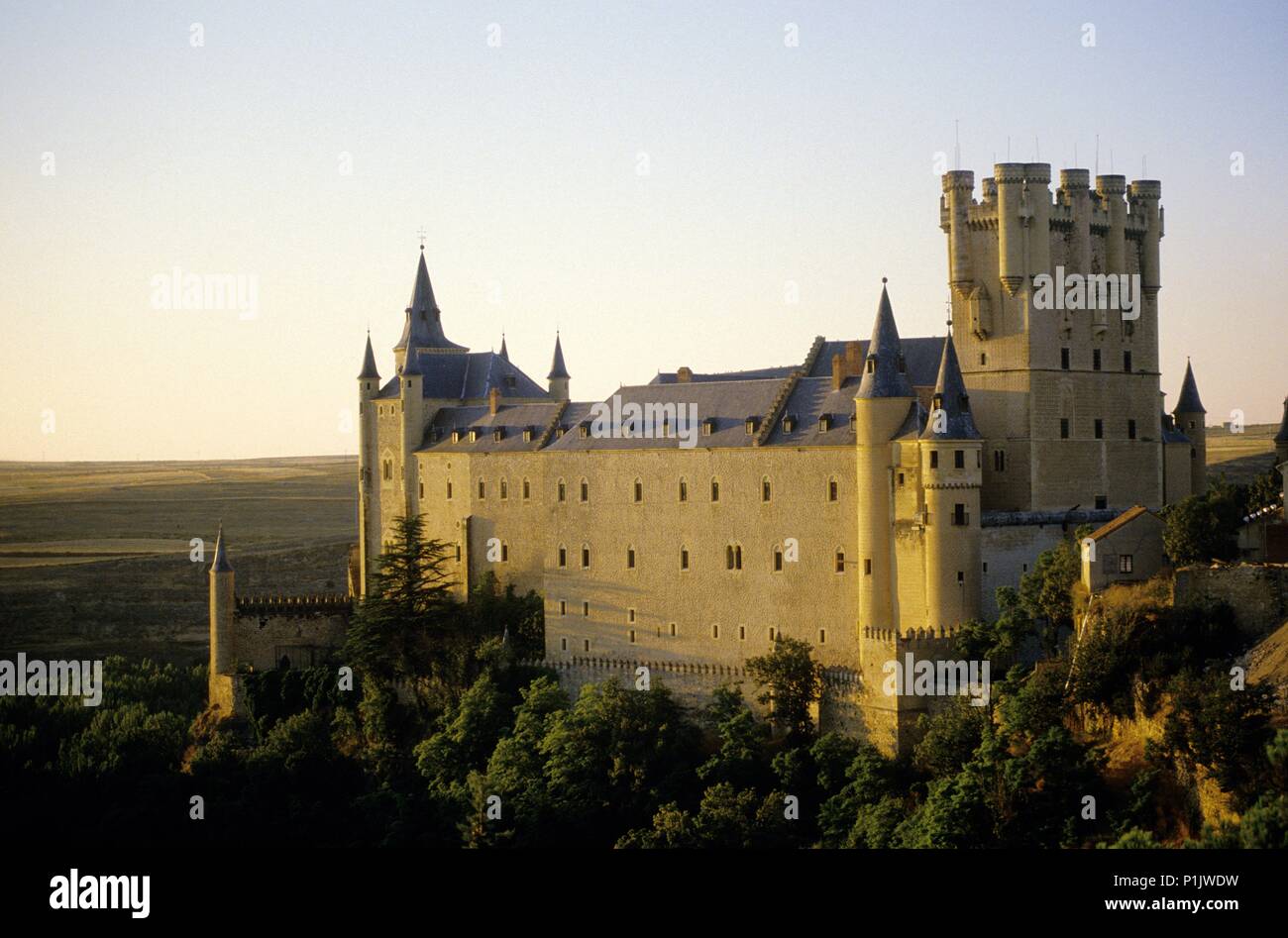 Alcázar (Schloss) und der Landschaft. Stockfoto