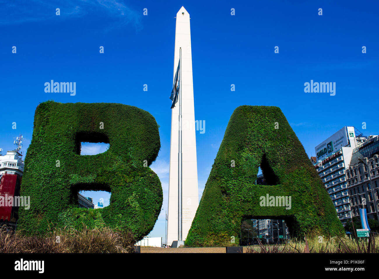 Der Obelisk von Buenos Aires, Argentinien. Stockfoto