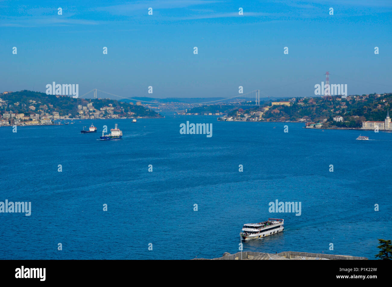 Einen schönen Blick auf den Bosporus. Stockfoto