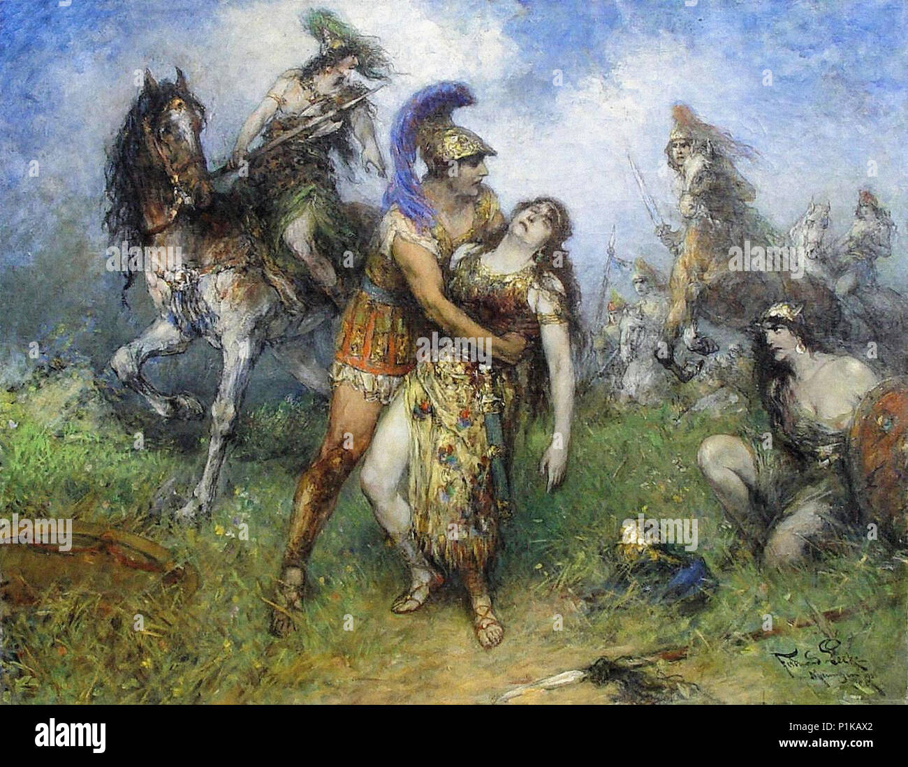 Ferdinand Leeke - Achilles und des Amazonas Stockfoto