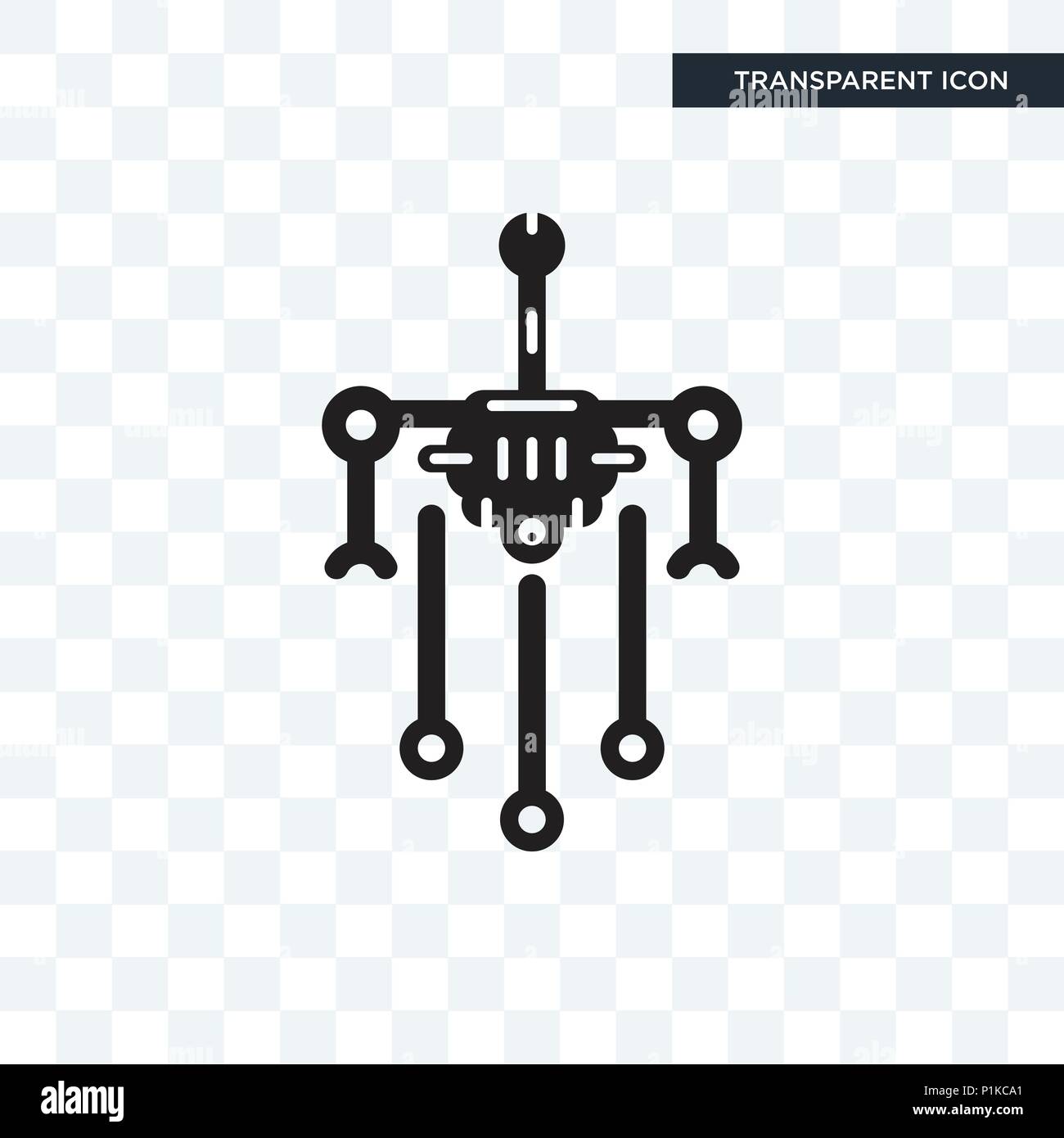 Roboter vektor Icon auf transparentem Hintergrund isoliert, Robot logo Konzept Stock Vektor