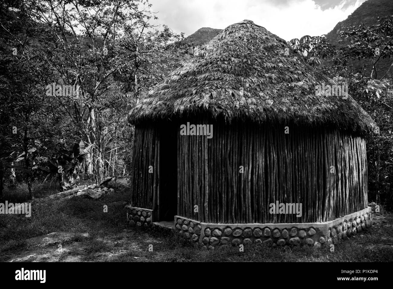 Eine Hütte in Los Jardines del Mandor in der Nähe von Machu Picchu in Pro. Stockfoto