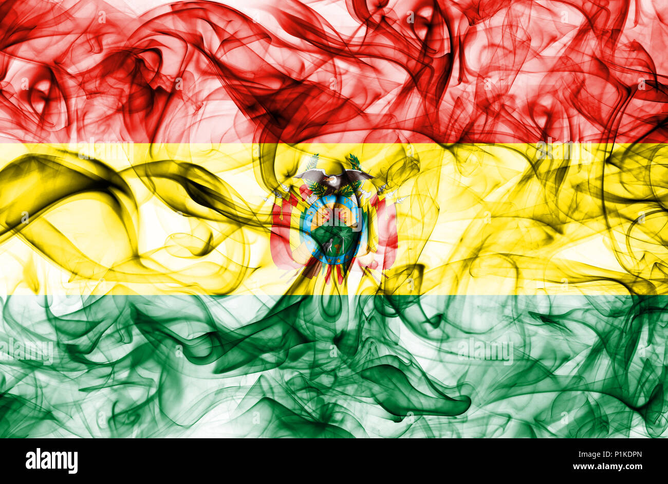 Bolivien rauch Flagge Stockfoto