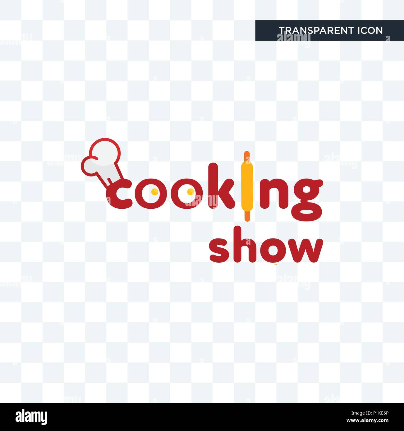 Kochshow vektor Icon auf transparentem Hintergrund isoliert, Cooking Show logo Konzept Stock Vektor