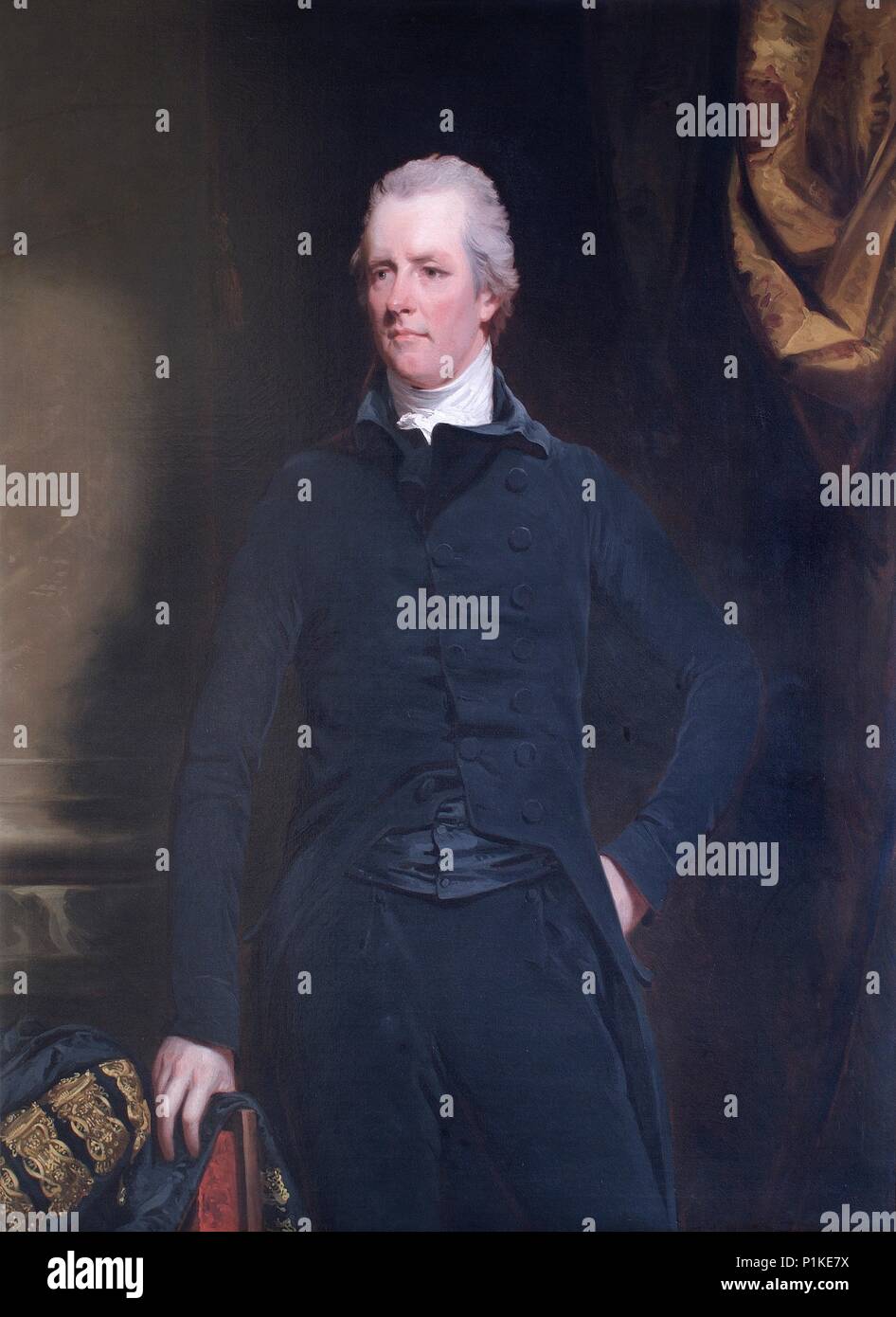 Porträt von William Pitt der Jüngere, britischer Politiker und Premierminister, 1805. Artist: John Hoppner. Stockfoto