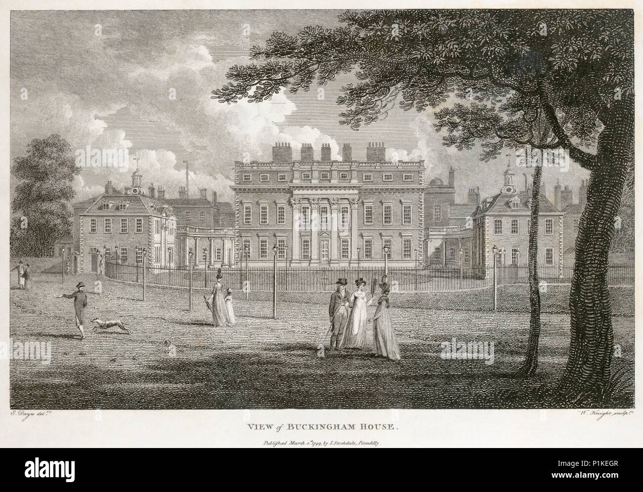 Buckingham House, Westminster, London, 1799. Artist: W Ritter. Stockfoto
