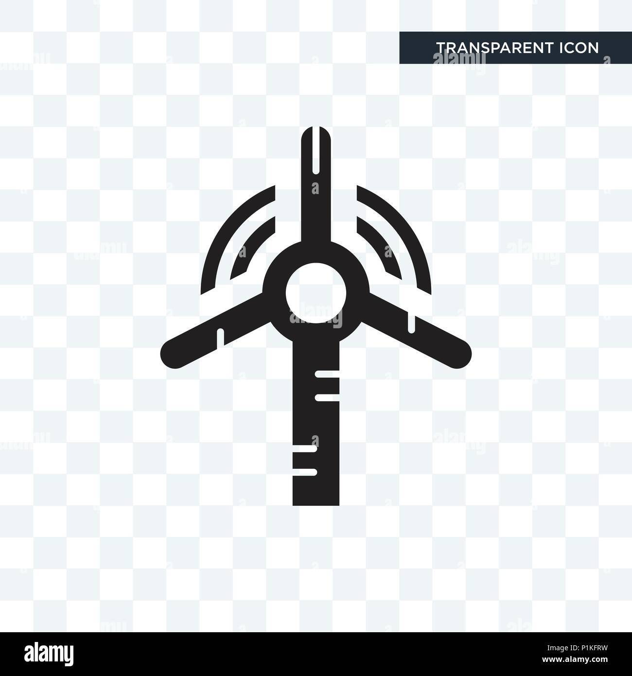Mühle vektor Icon auf transparentem Hintergrund isoliert, Windmühle logo Konzept Stock Vektor