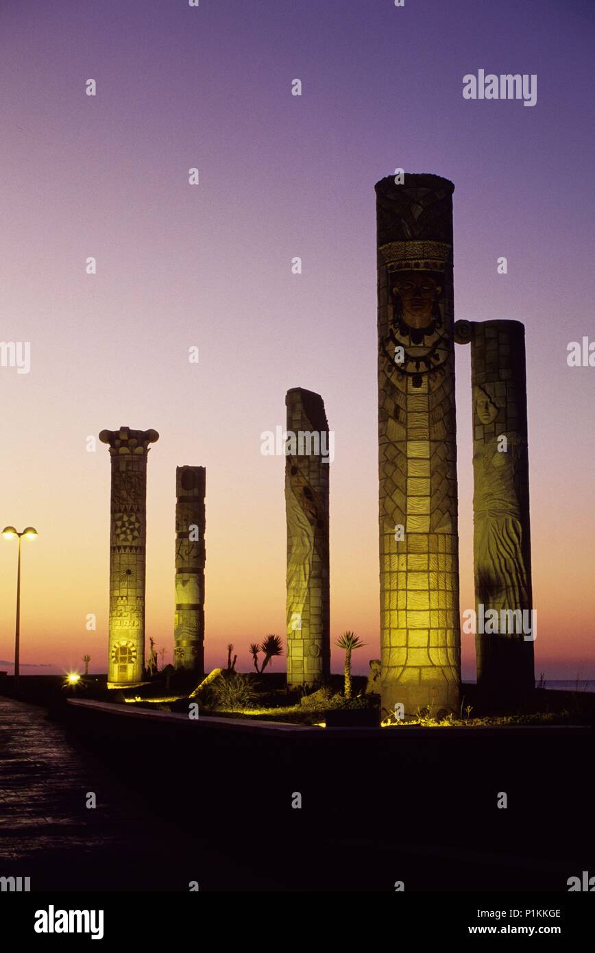 Torrevieja, Skulpturen an der Strandpromenade. Costa Blanca. Stockfoto