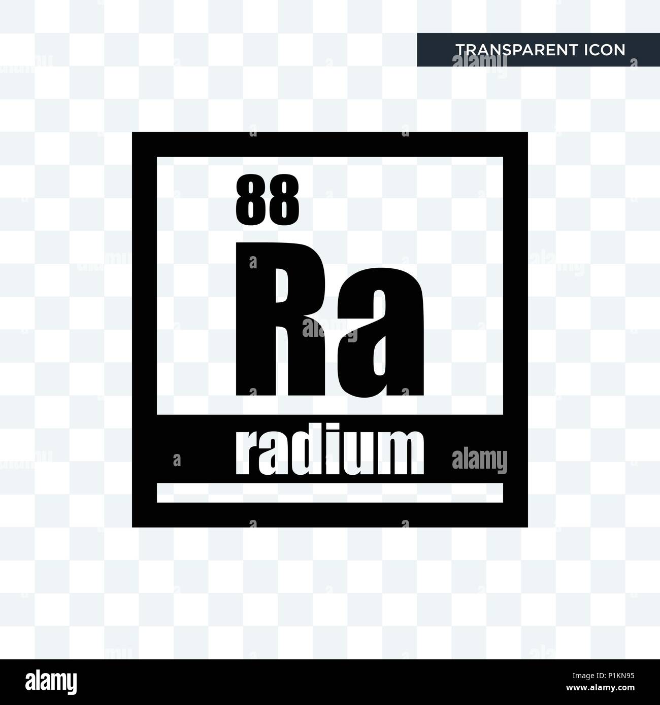 Radium vektor Icon auf transparentem Hintergrund isoliert, Radium logo ...