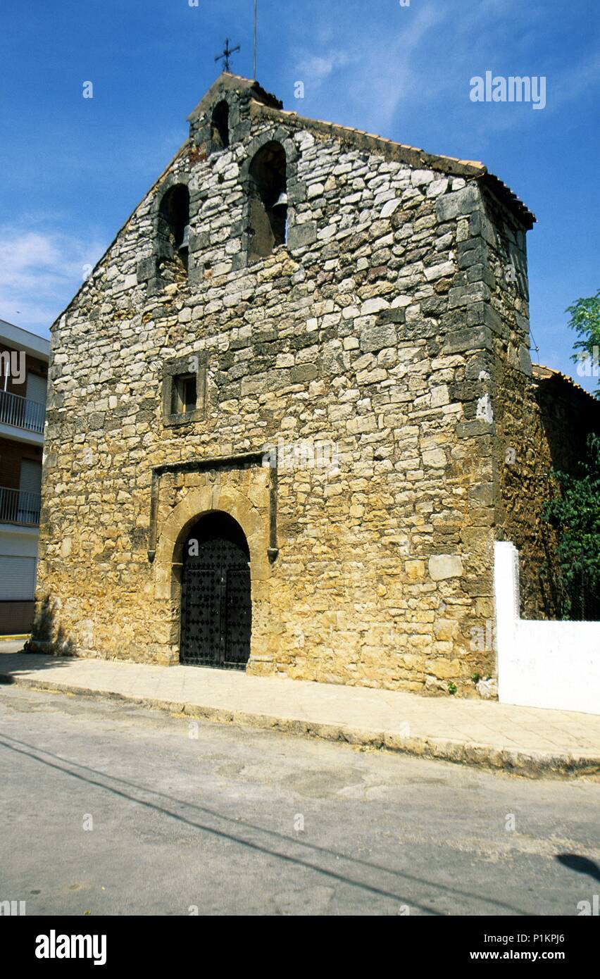 Osa de Montiel, romanische Kirche. Stockfoto