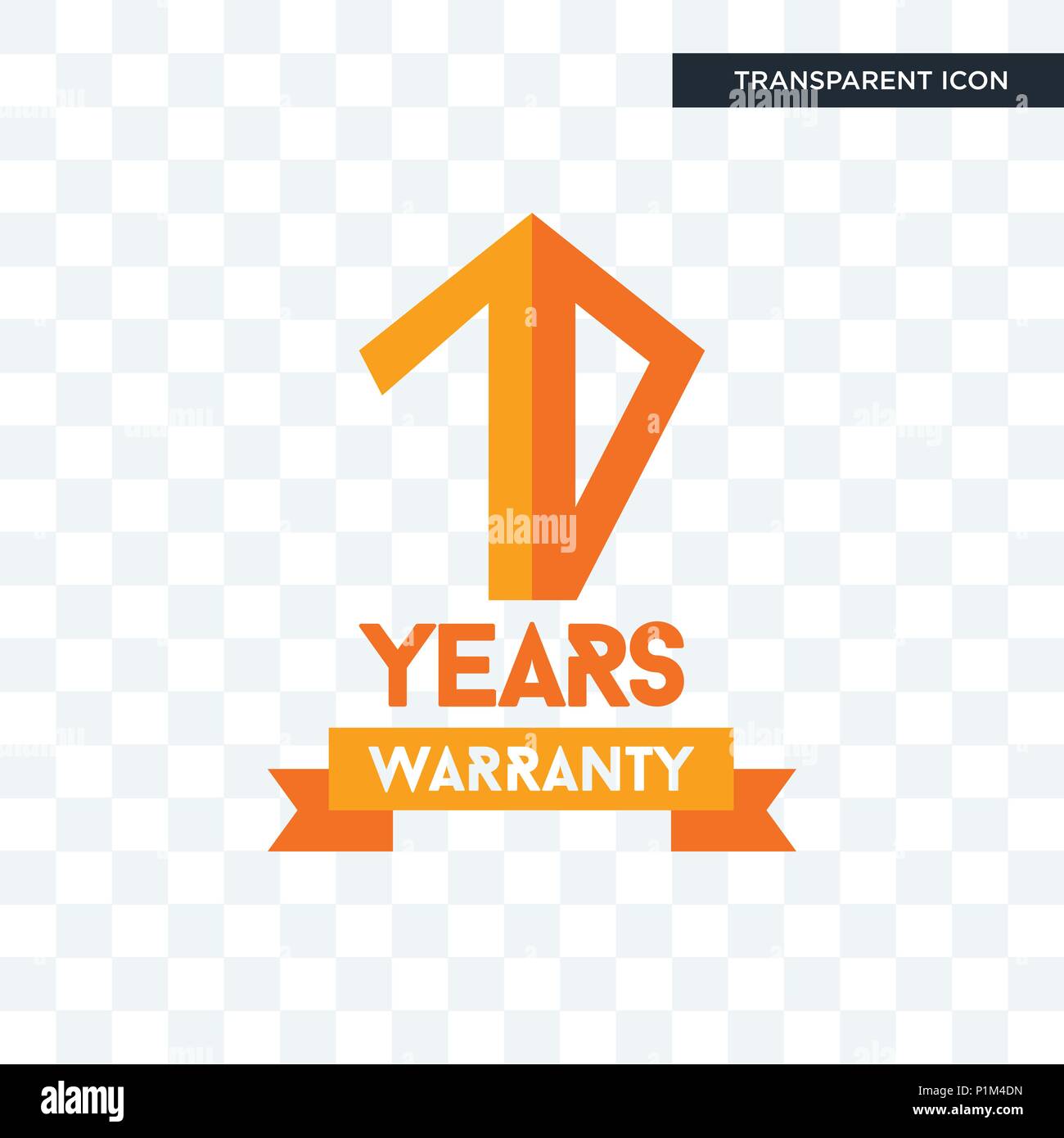 10 Jahre Garantie vektor Icon auf transparentem Hintergrund isoliert, 10 Jahre Garantie logo Konzept Stock Vektor