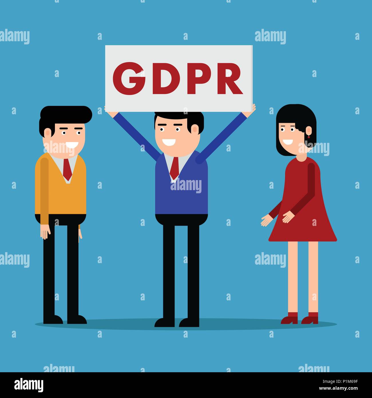 Benachrichtigung der Bevölkerung über die Bipr, vector Abbildung auf einem blauen Hintergrund Stock Vektor