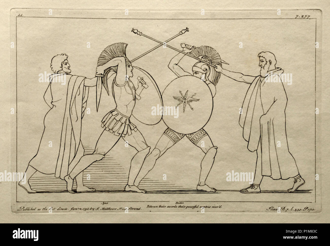 (11) Flaxman Ilias 1795, Altersspuren 1793, 186 x 283 mm Stockfoto