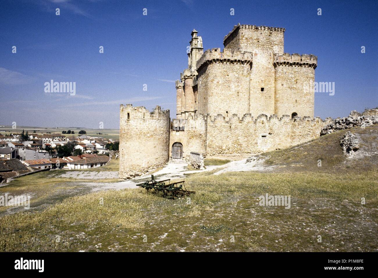 Turégano; Schloss/Kirche (Romanik Gotik). Stockfoto