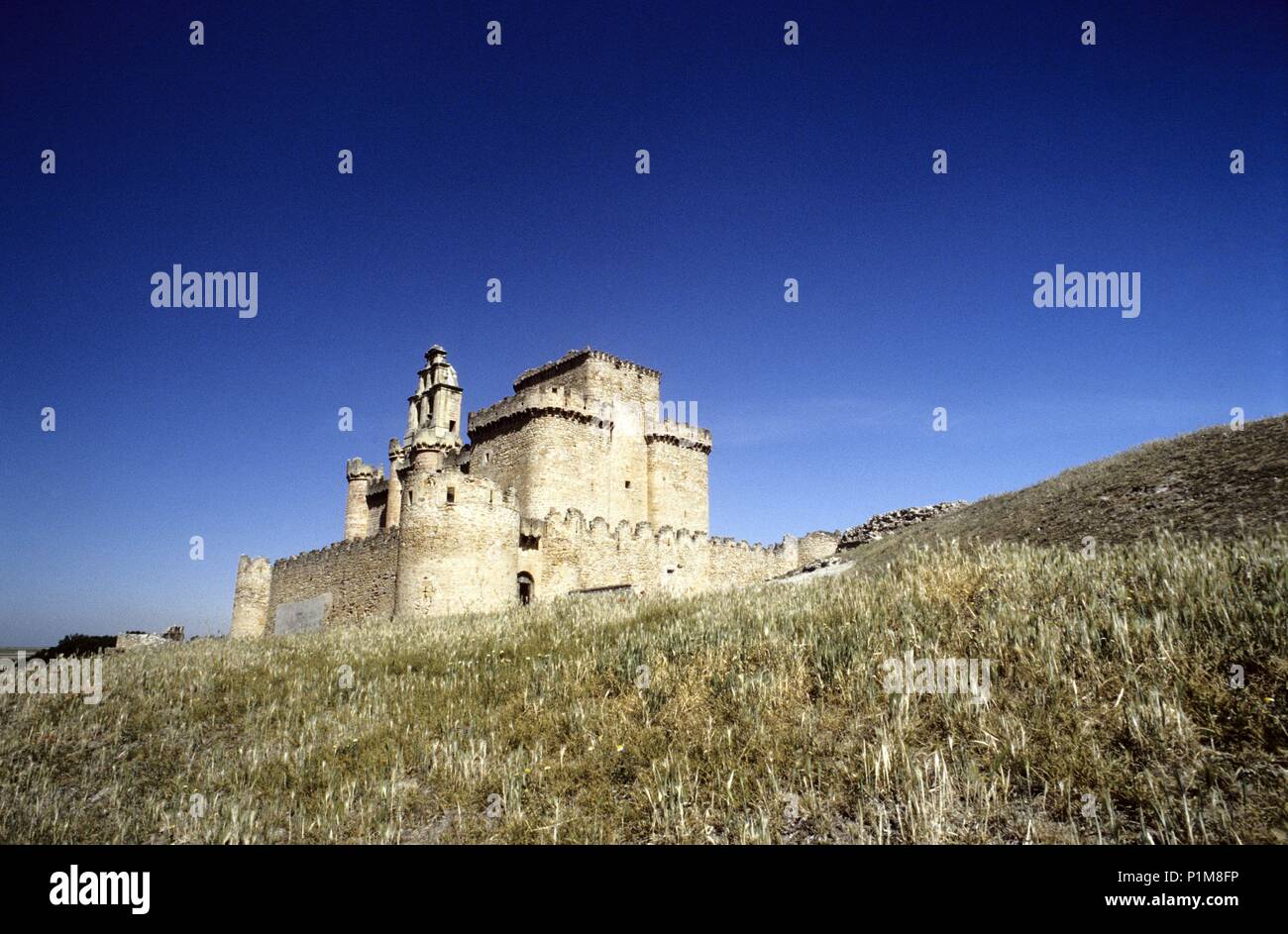 Turégano; Schloss/Kirche (Romanik Gotik). Stockfoto