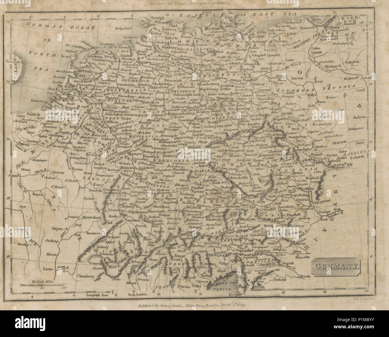 (1811)KARTE VON DEUTSCHLAND Stockfotografie Alamy