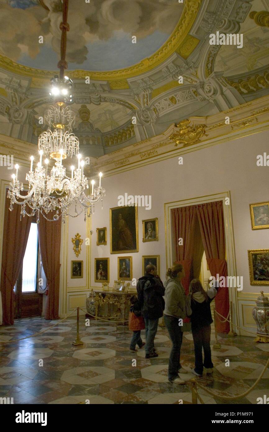 Palacio de La Granje de San Ildefonso; Interieur de Salón. Stockfoto