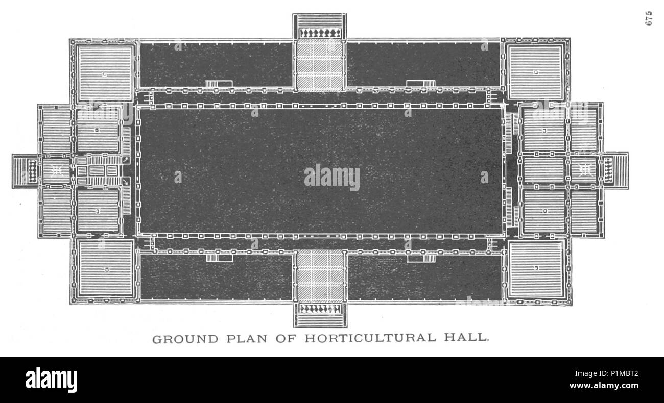 (1876Exhib) p673 Philadelphia 1876 - Grundriss OF HORTICULTURAL BUILDING Stockfoto
