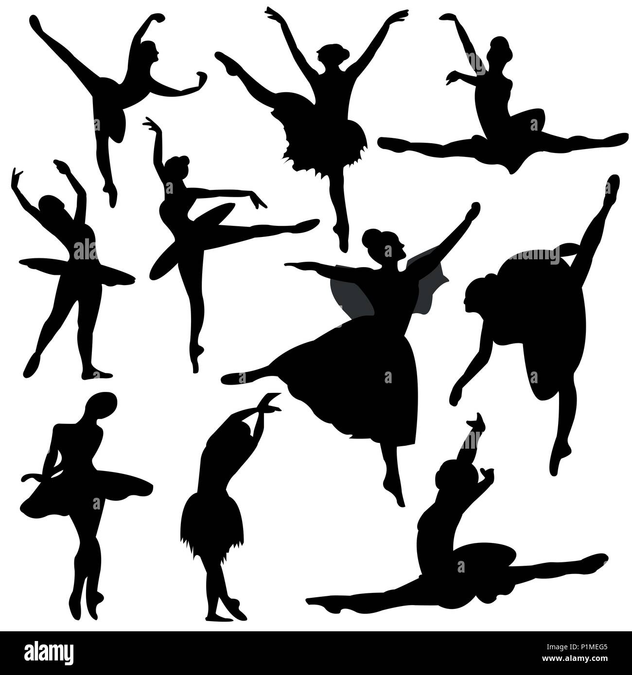 Ballett, Ballerina Silhouette Stock Vektor