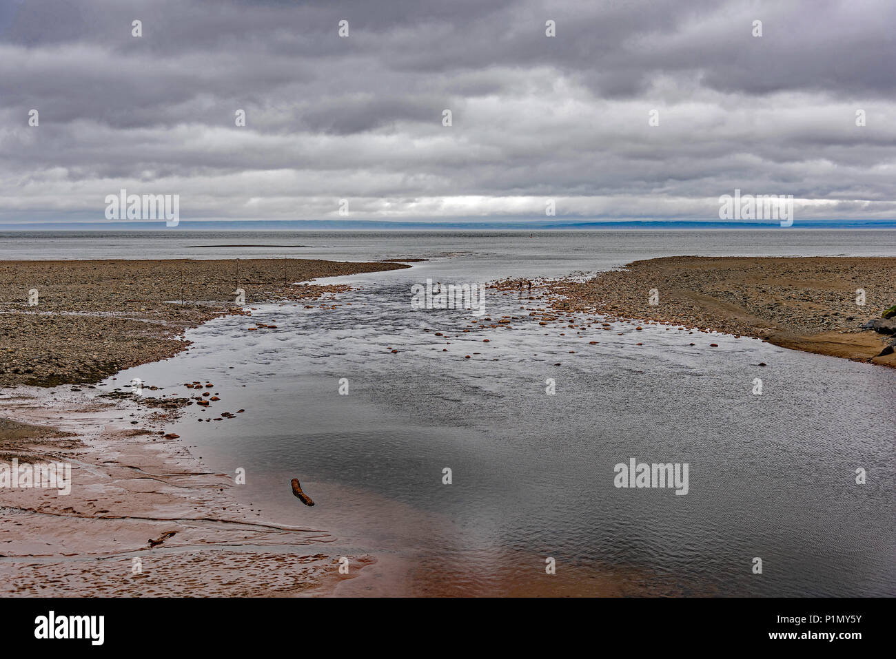 Alma Hafeneinfahrt bei Ebbe, New Brunswick, Kanada Stockfoto