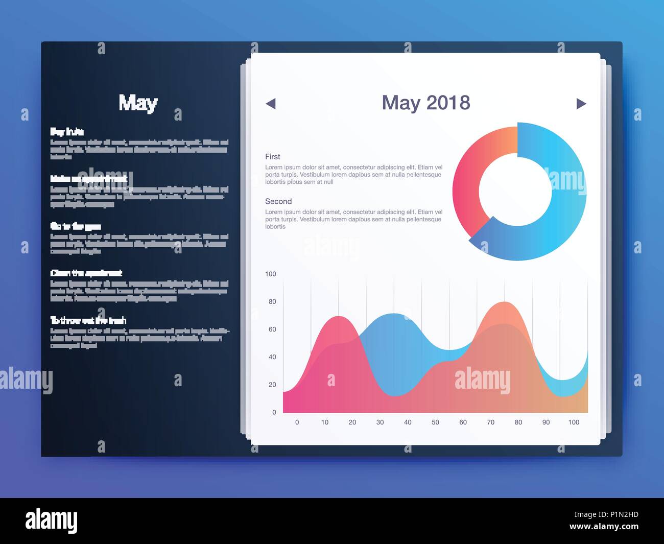 Dashboard Infografik Vorlage mit modernem Design Stock Vektor