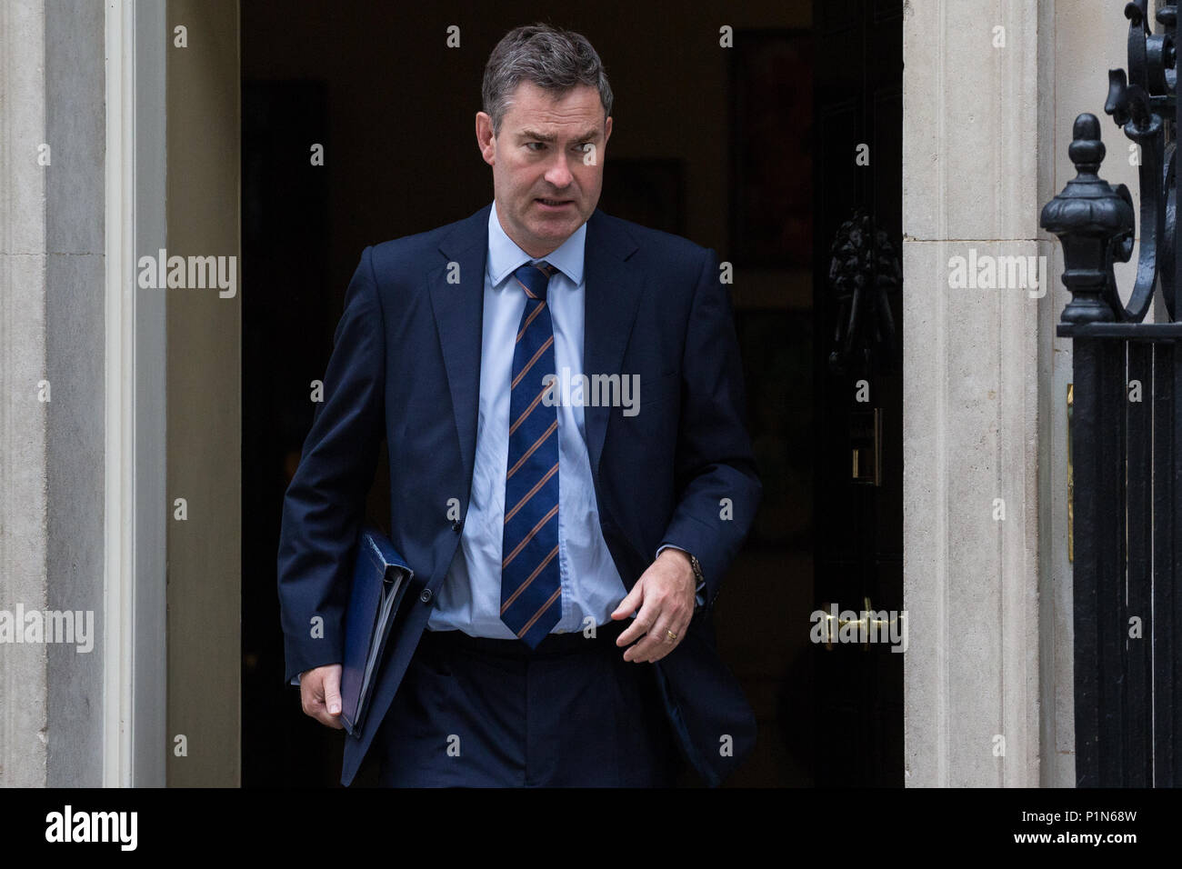 London, Großbritannien. 12 Juni, 2018. David Gauke MP, Herr Bundeskanzler und Staatssekretärin für Justiz, Blätter 10 Downing Street nach einer Kabinettssitzung vor dem Unterhaus Aussprache und Abstimmungen über Änderungsvorschläge des House of Lords zur EU Rückzug Rechnung vorgeschlagen. Credit: Mark Kerrison/Alamy leben Nachrichten Stockfoto