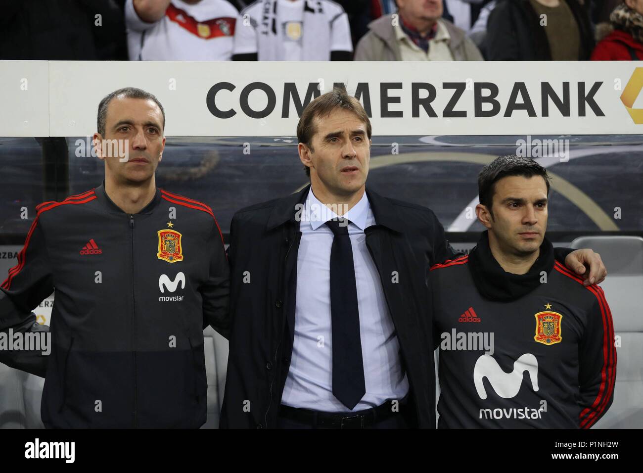 Trainer Julen Lopetegui (Spanien) während der Internationalen freundliches Spiel Fußballspiel zwischen Deutschland und Spanien am 23. März 2018 in der Esprit-Arena in Düsseldorf, Deutschland - Foto Laurent Lairys/DPPI DATEI FOTOS: Das spanische Team Auswahl Trainer, Julen Lopetegui, mittellos von seiner Position Stockfoto