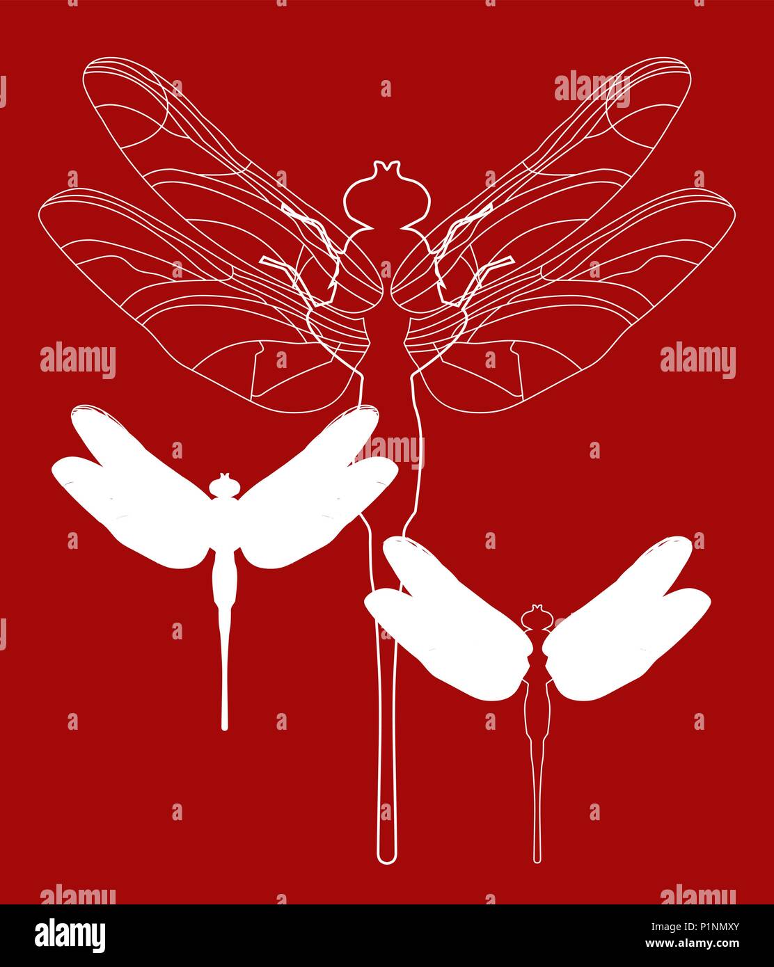 Lustig kind Cartoon Illustration einer Libelle. Helle Dragonfly flattert einem Sommertag über Blumen. Stock Vektor