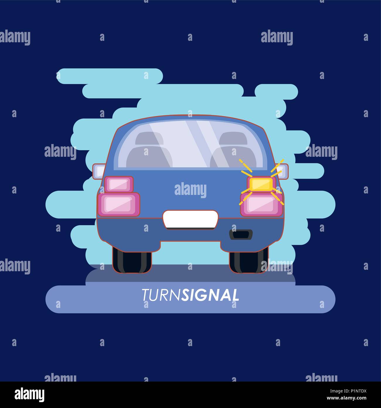 Auto mit Blinker Vector Illustration Design Stock-Vektorgrafik - Alamy