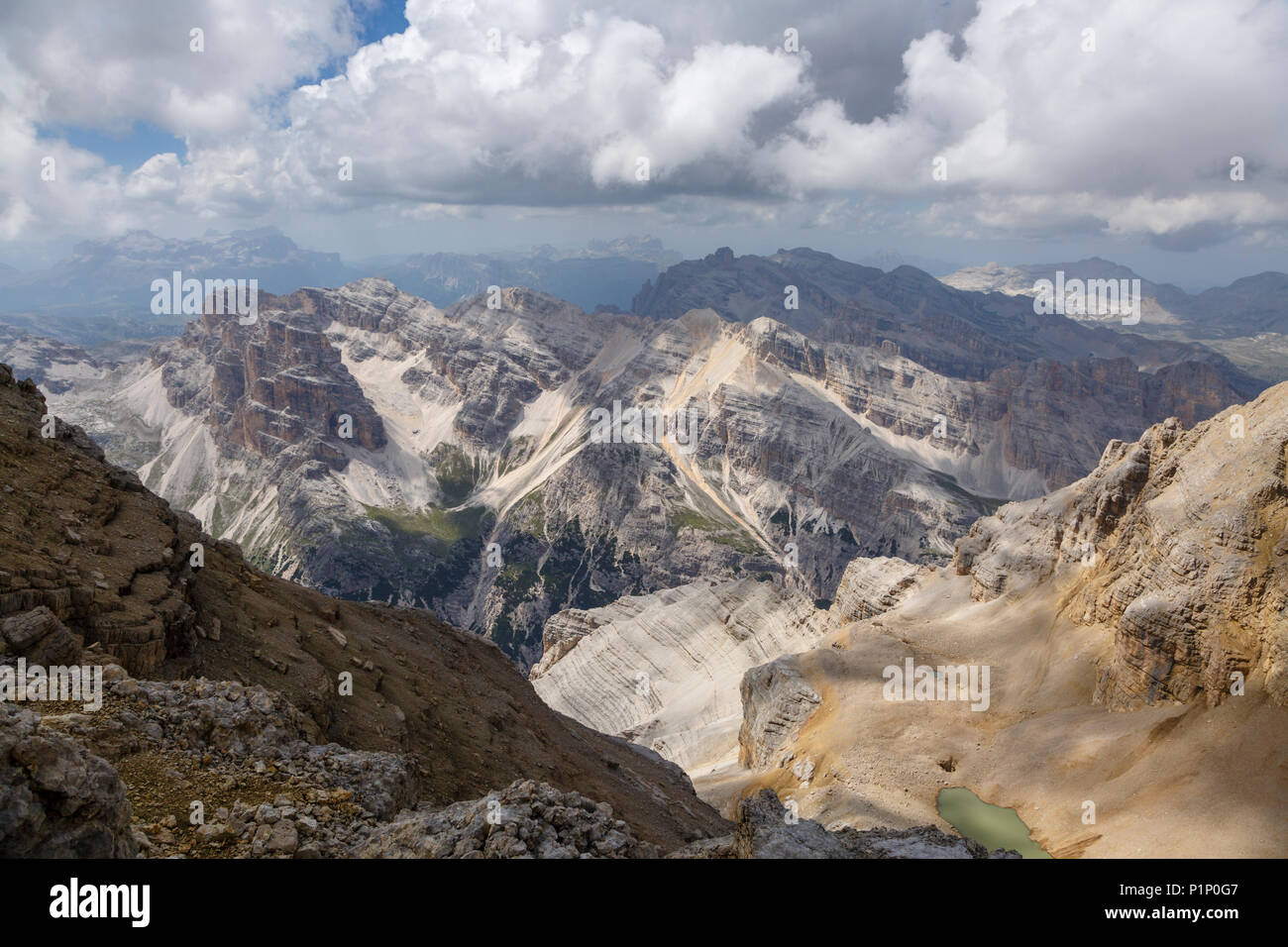 L'Abisso di Tofana vom Gipfel des Mt Tofana, Cortina d'Ampezzo, Italien Stockfoto