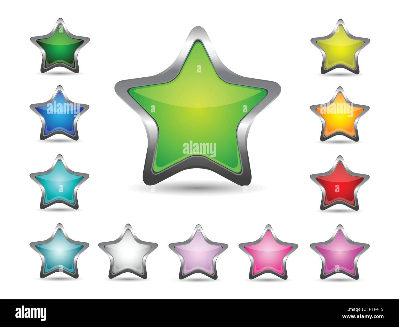 Glas Gruner Stern Symbol Stock Vektorgrafik Alamy