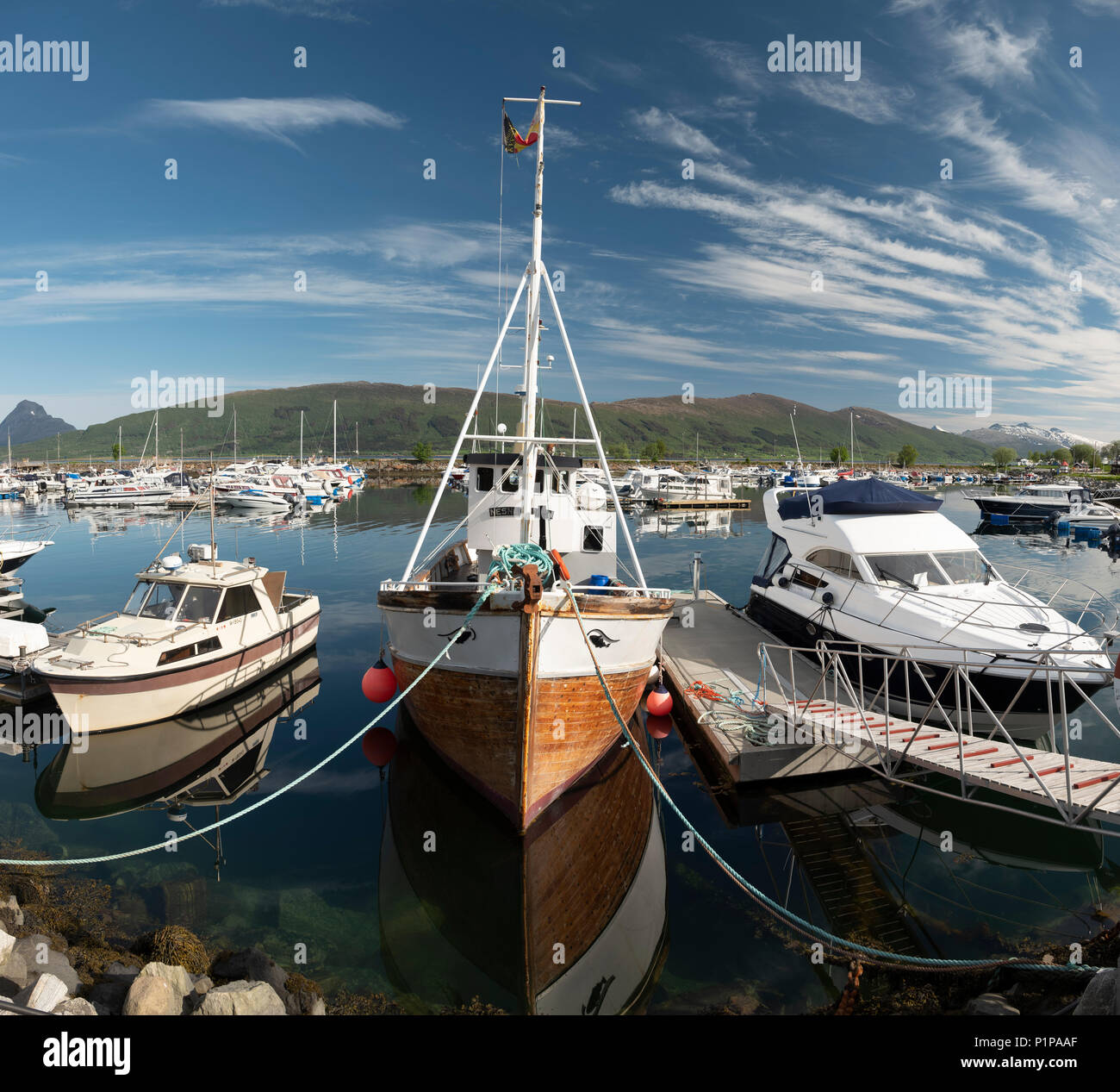 Nesna marina, Norwegen. Stockfoto