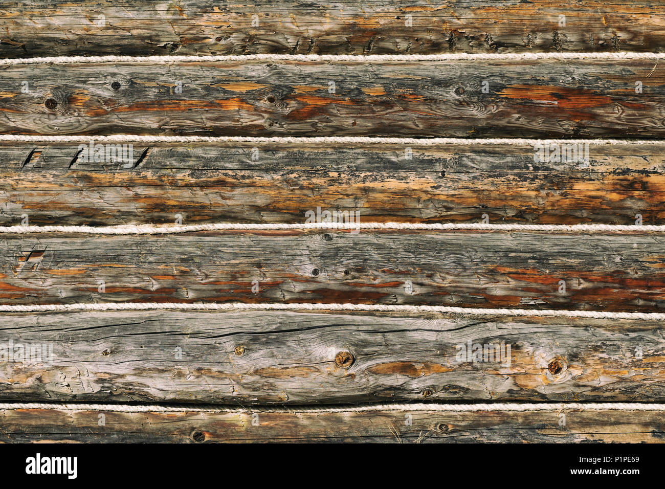 Vintage Holzbohlen mit Risse, Kratzer für moderne grunge Design, Muster, Hintergrund, kopieren. Natürliche Holzoberfläche, Textur. Stockfoto