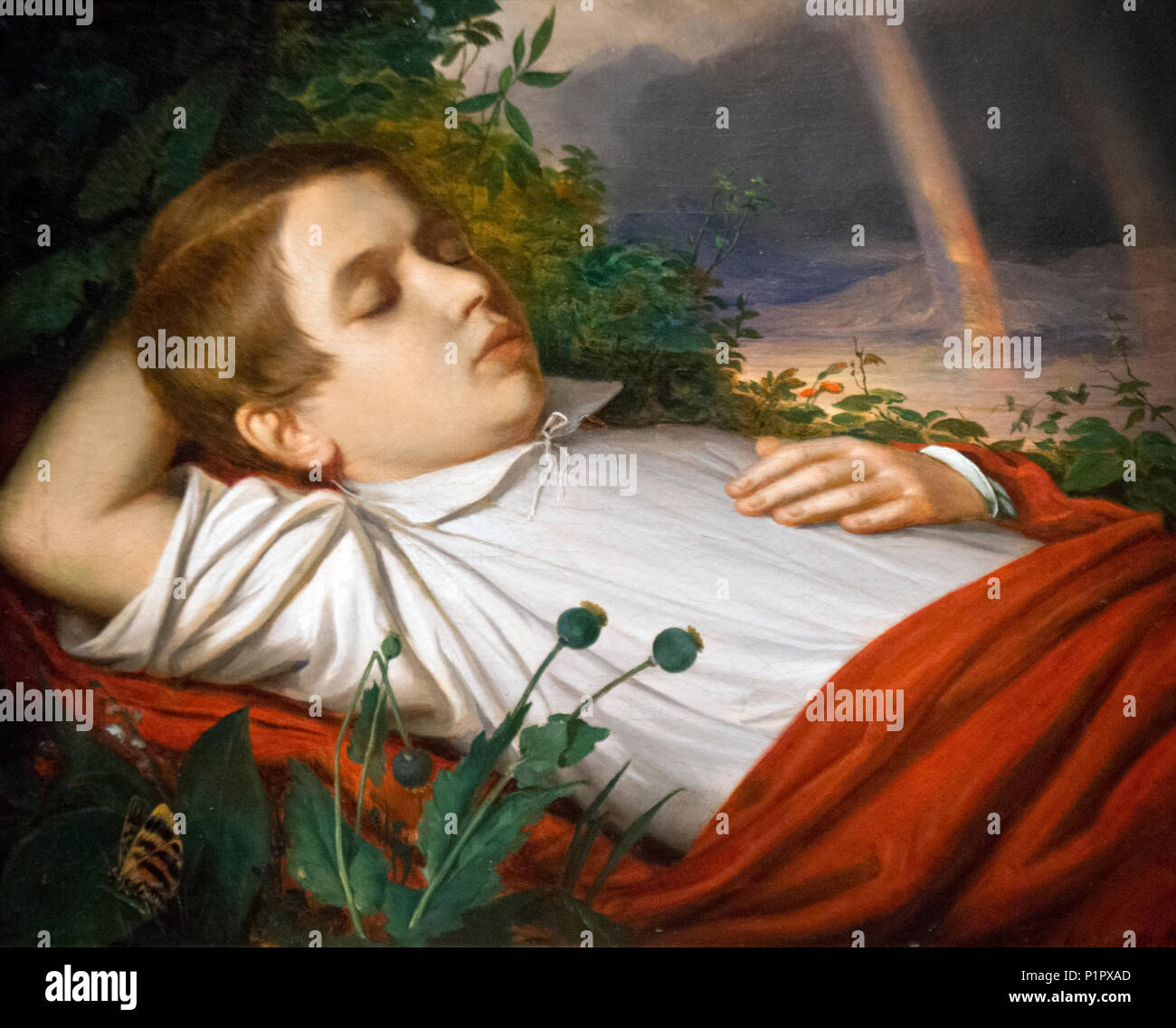 Mihaly Kovacs - Kind schlafen (1850) Stockfoto